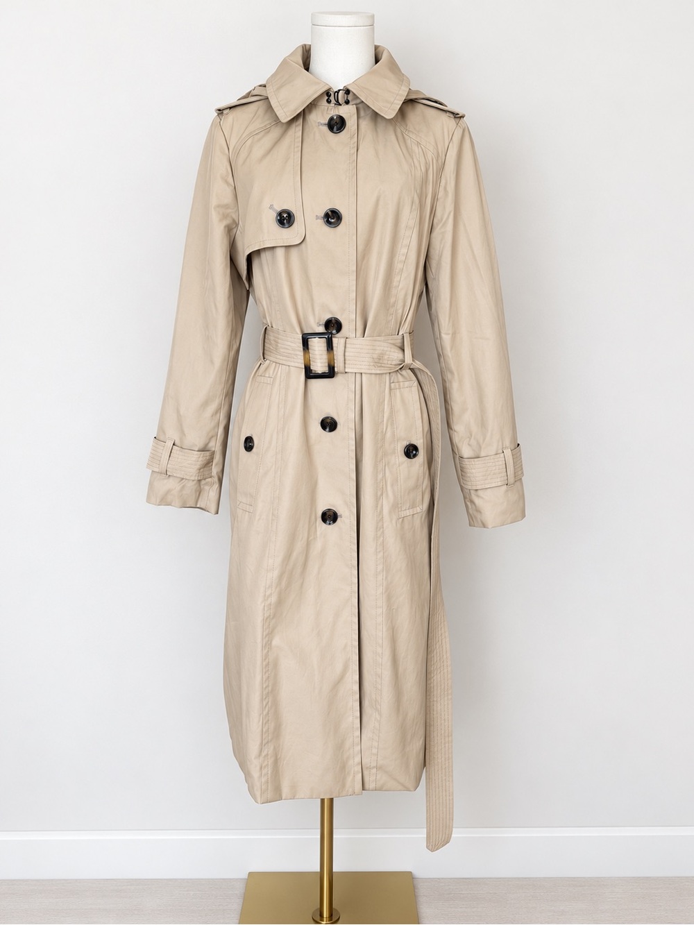 London Fog Classic Beige Trench Coat with Belt